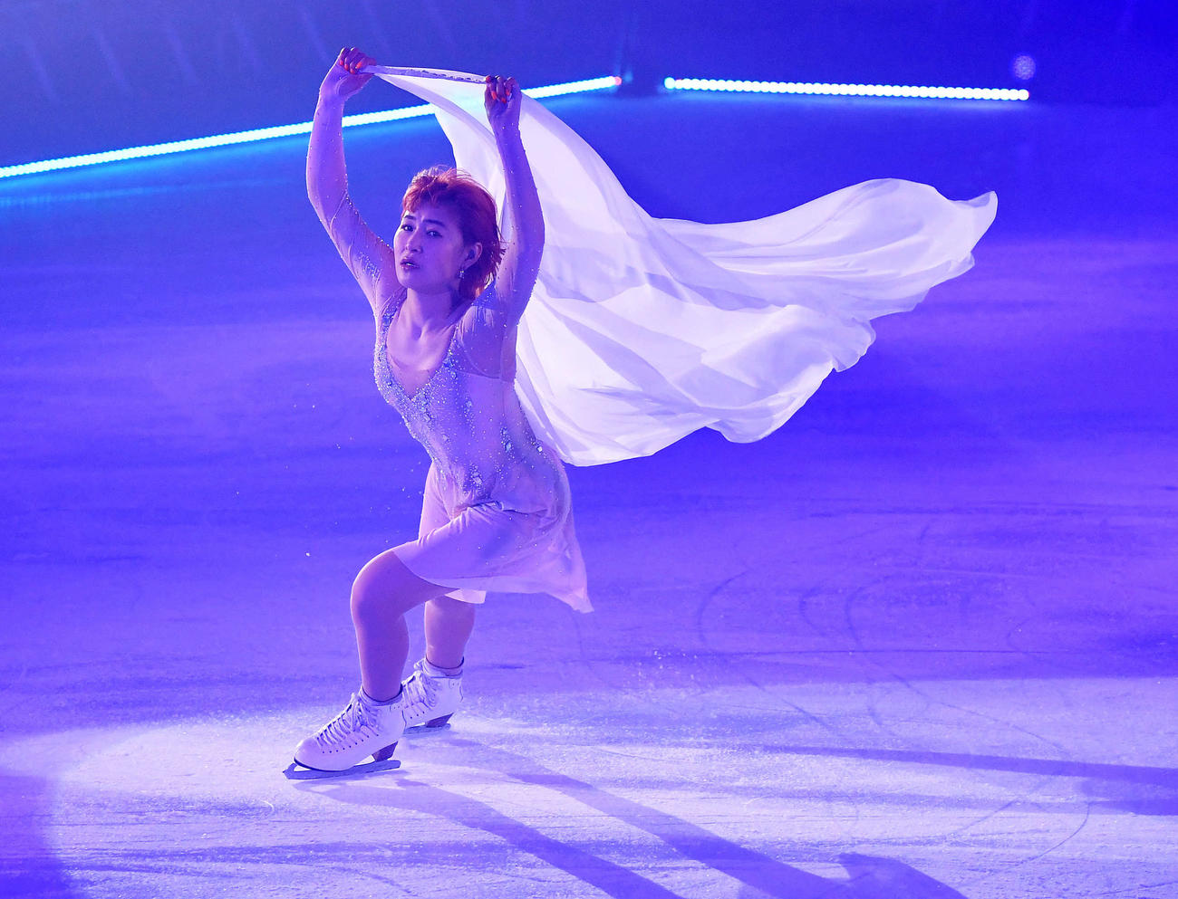 アイスエクスプロージョン2023in福岡　ゲネプロで演技を披露する村上佳菜子（撮影・岩下翔太）