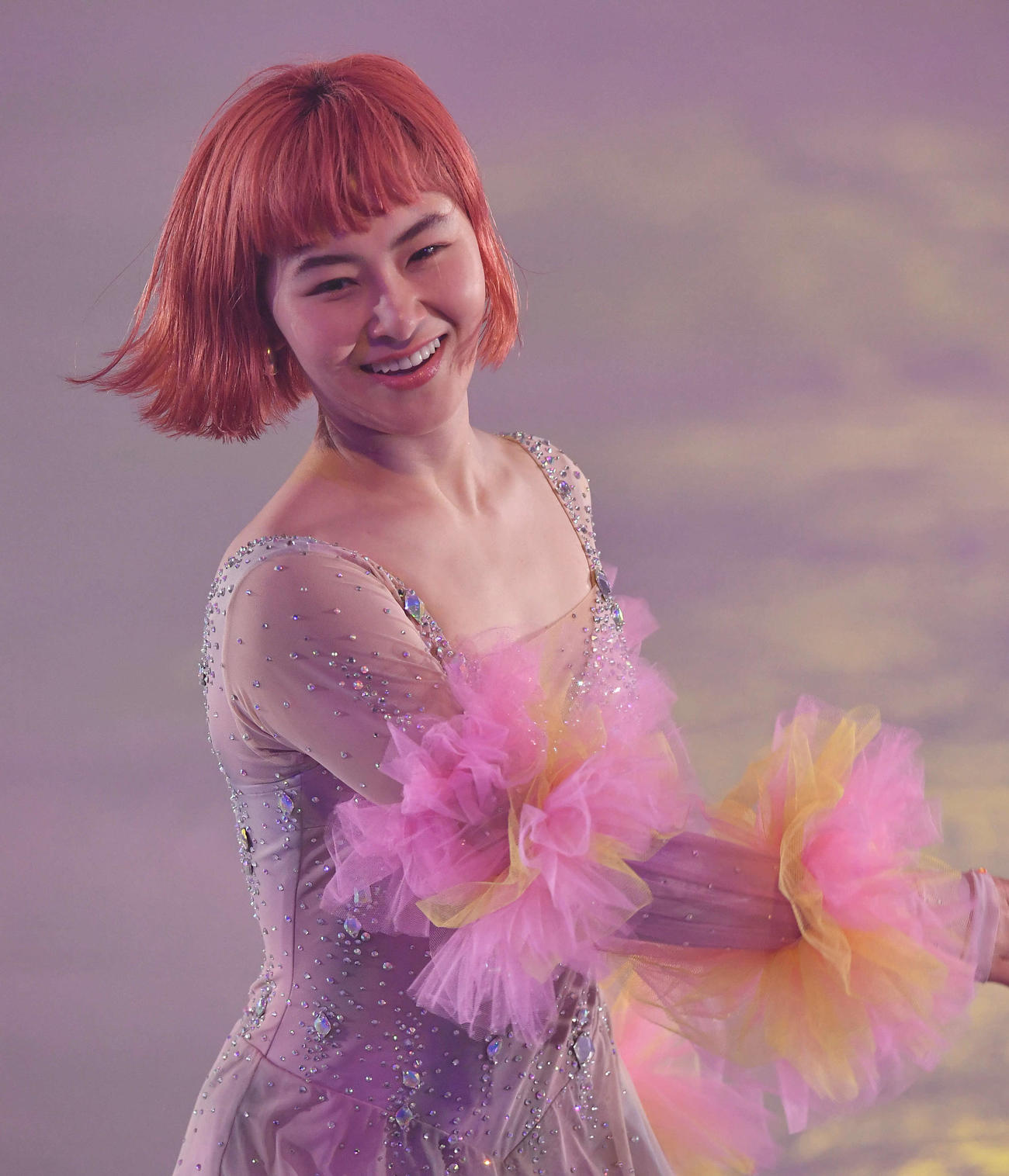 アイスエクスプロージョン2023in福岡　ゲネプロで演技を披露する村上佳菜子（撮影・岩下翔太）