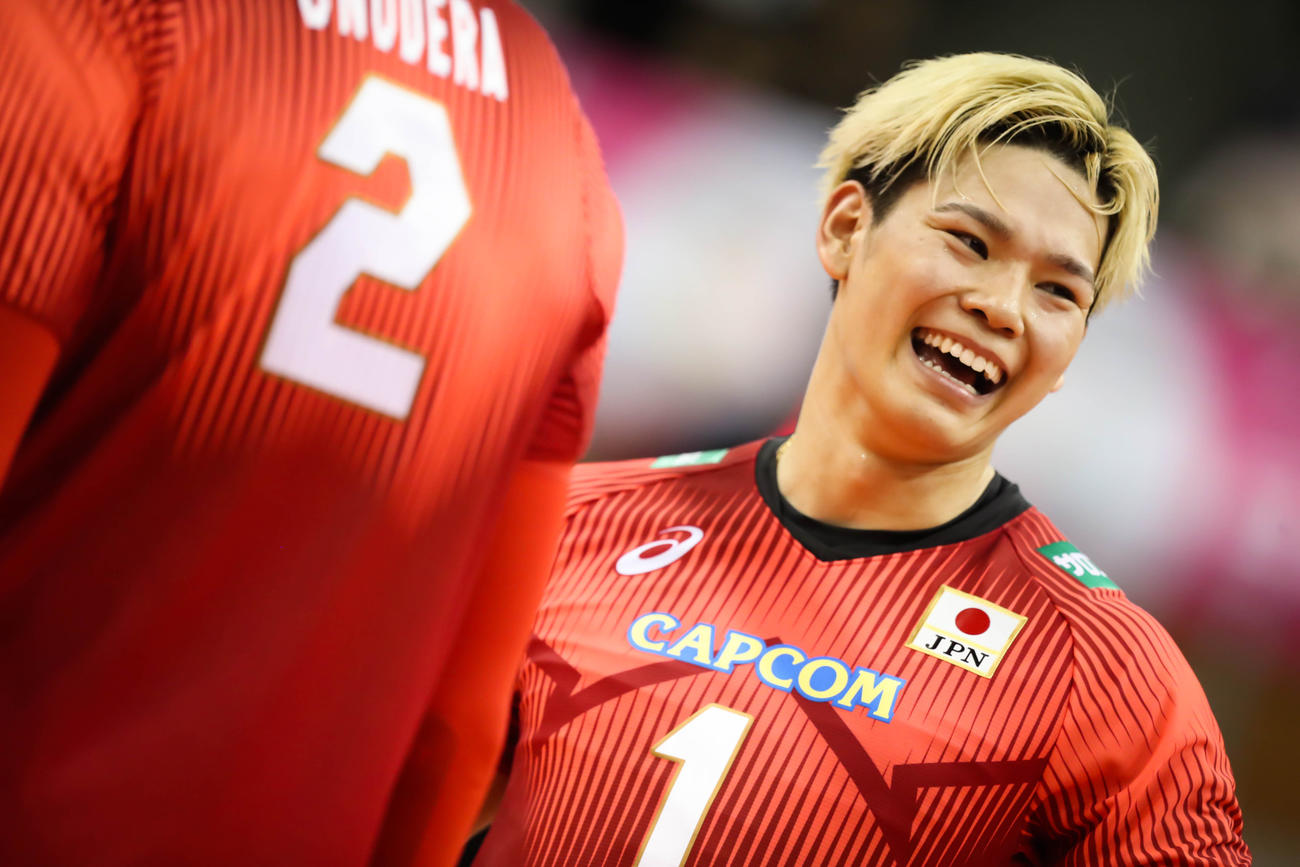 中国との親善試合で笑顔を見せる西田（C)JVA