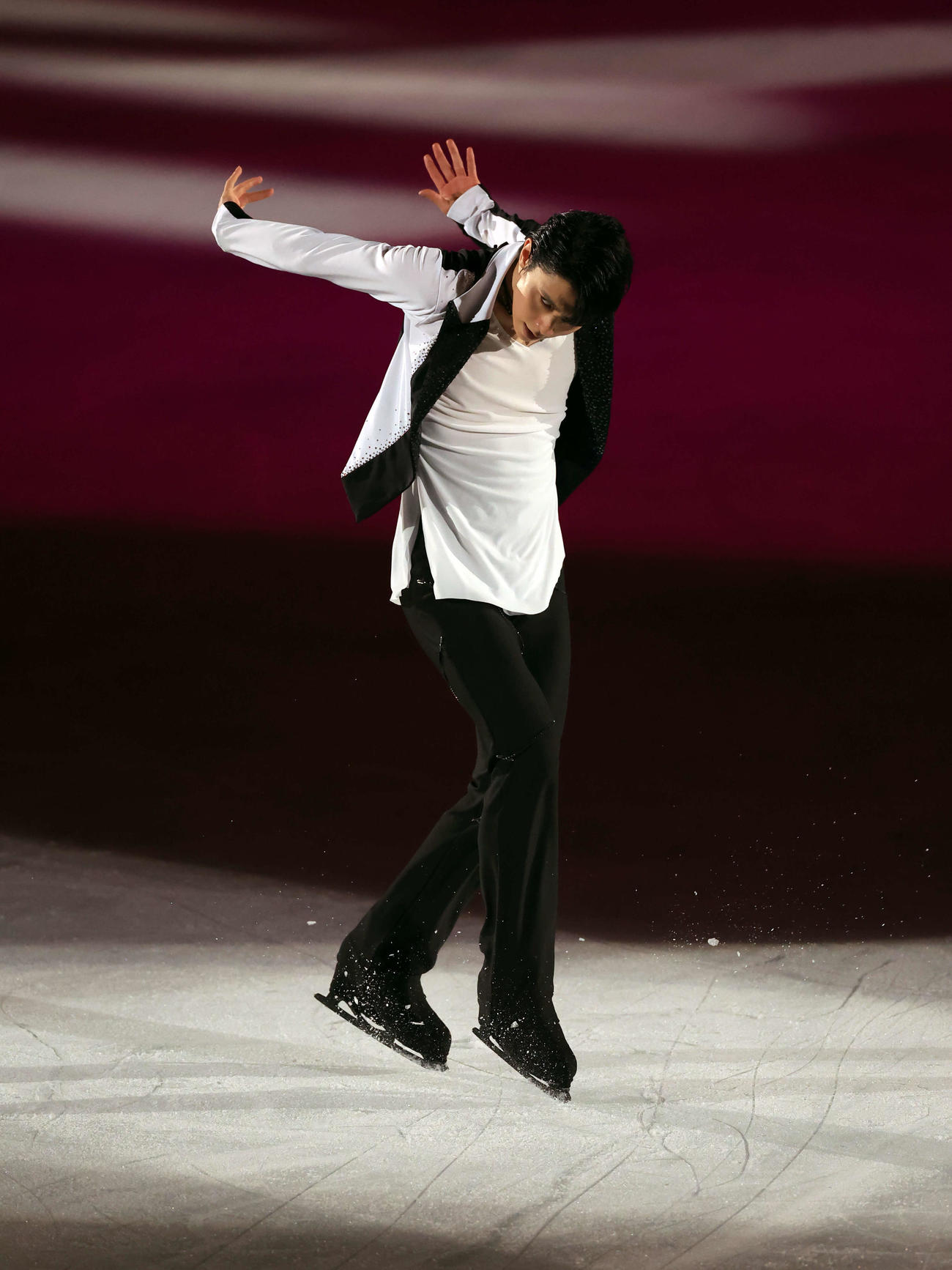 ISSAの歌に乗って演技する羽生結弦（撮影・浅見桂子）