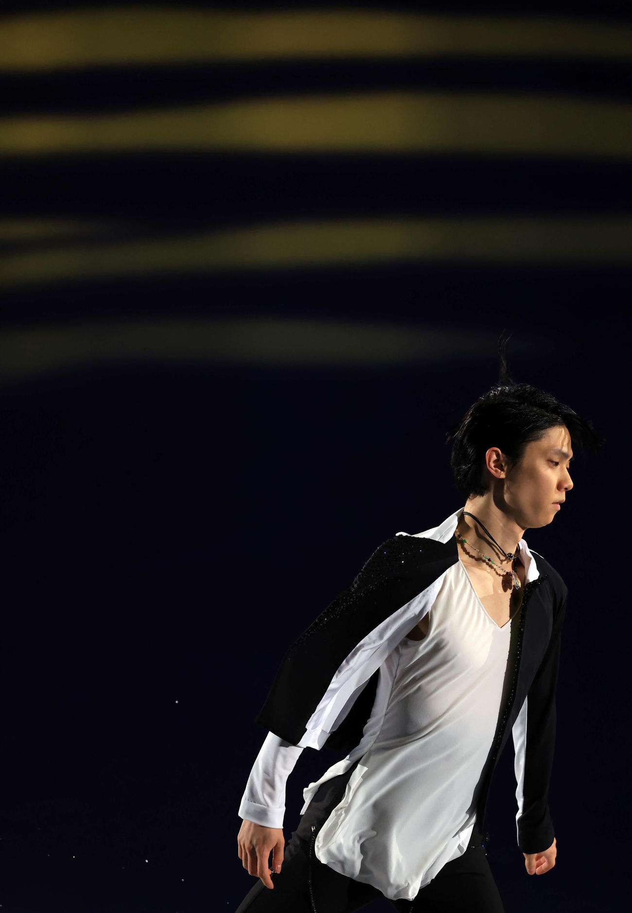 ISSAの歌に乗って演技する羽生結弦さん（撮影・浅見桂子）