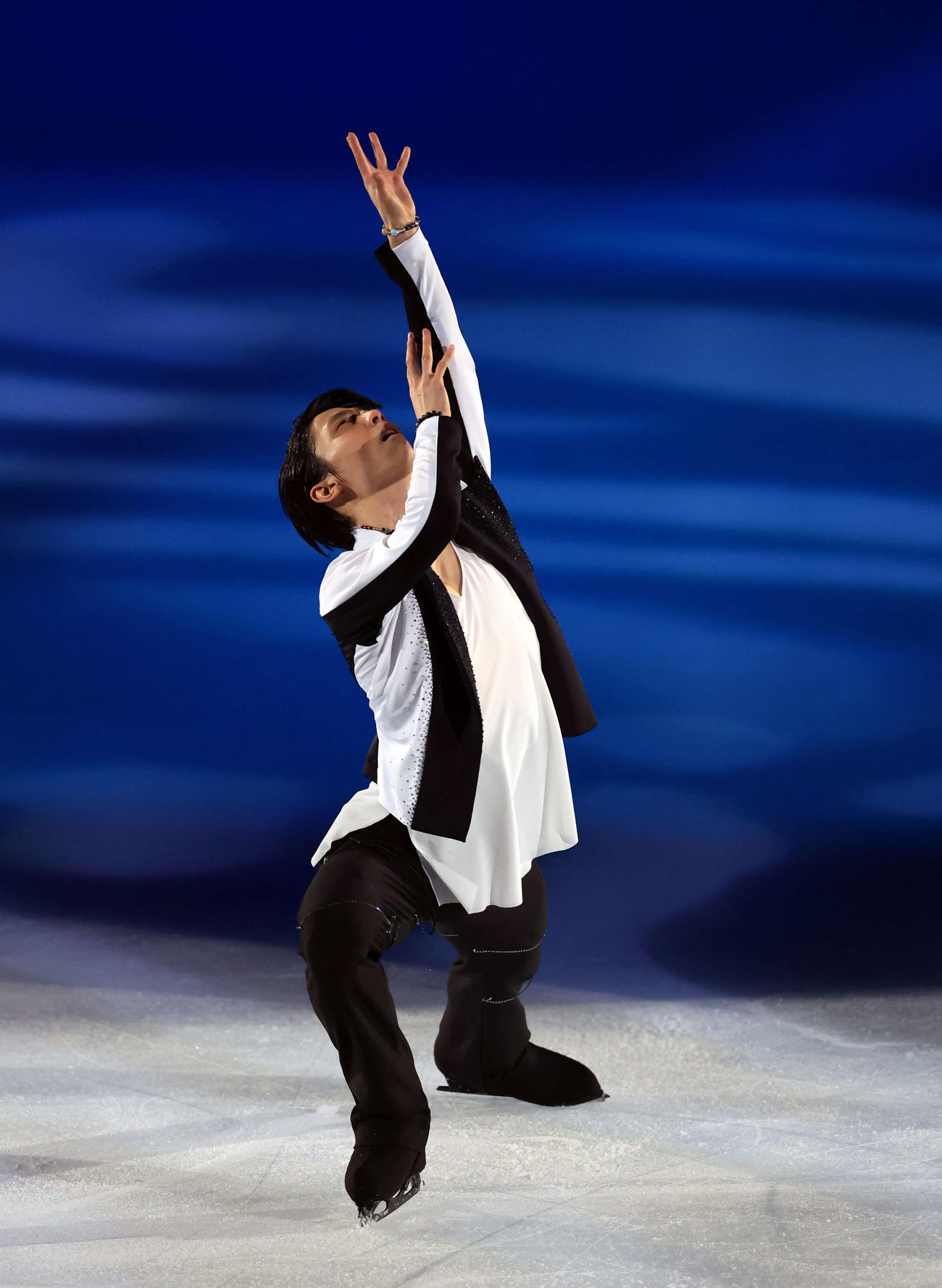 ISSAの歌に乗って演技する羽生結弦さん（撮影・浅見桂子）