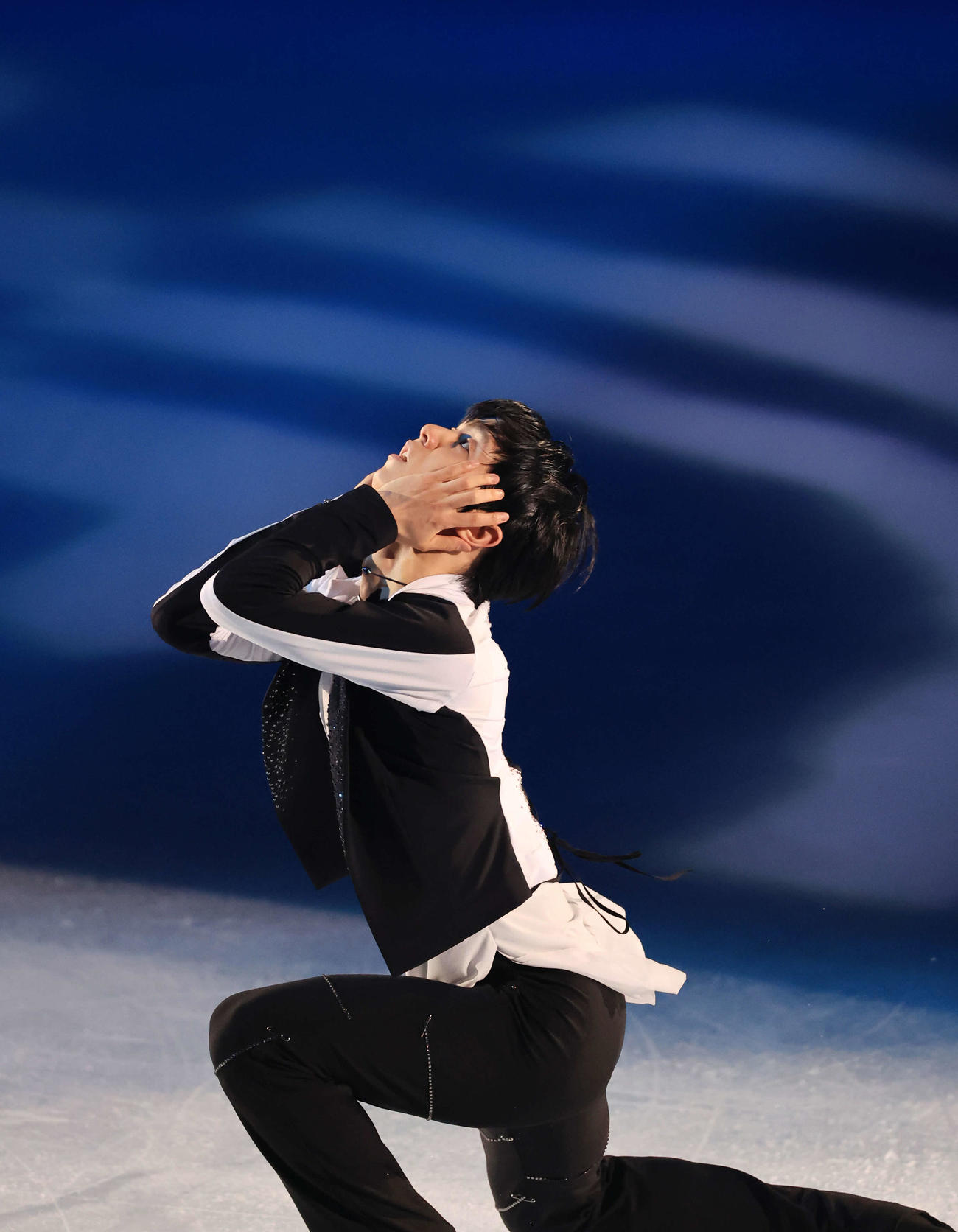 ISSAの歌に乗って演技する羽生結弦さん（撮影・浅見桂子）