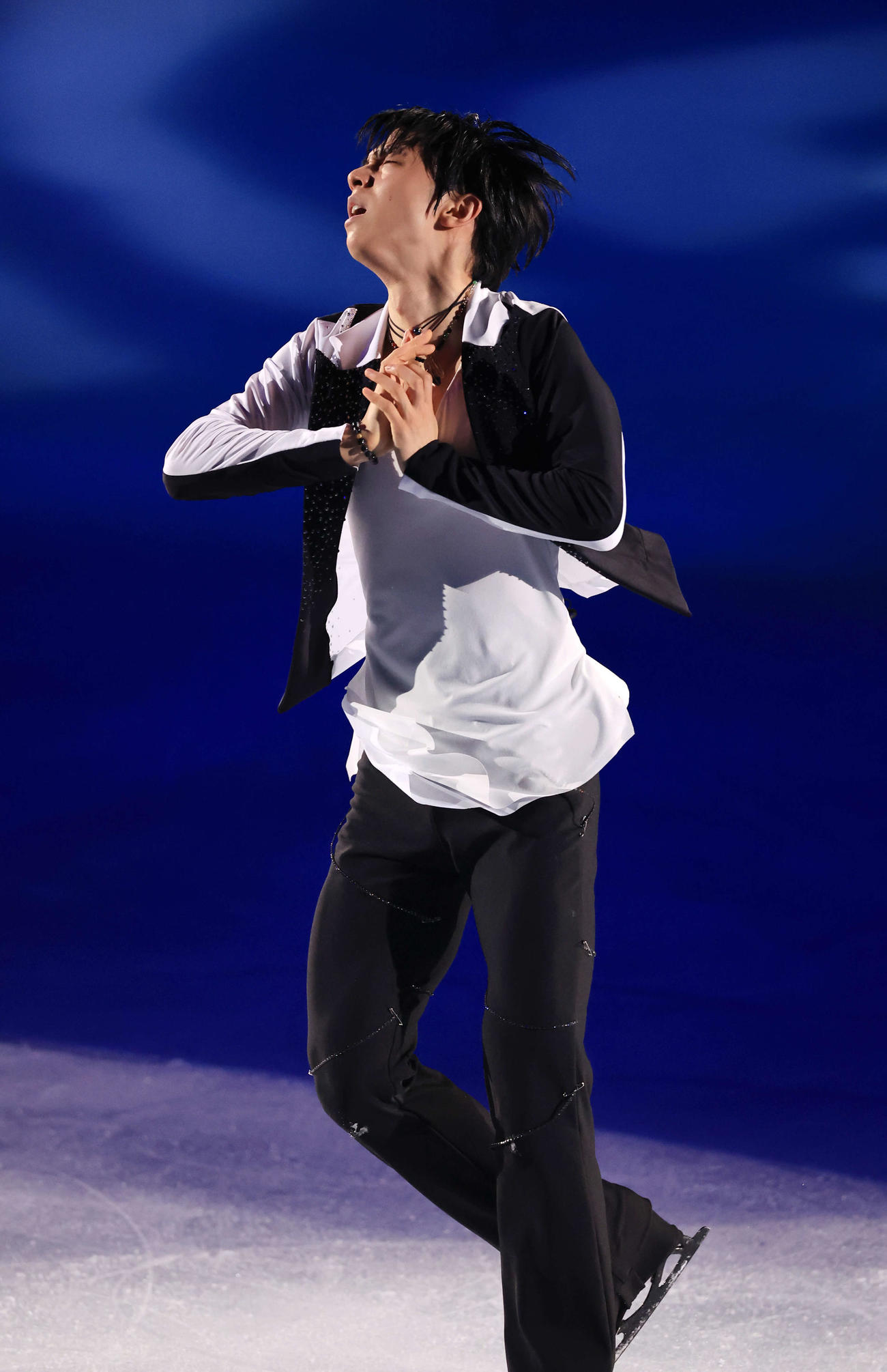 ISSAの歌に乗って演技する羽生結弦さん（撮影・浅見桂子）