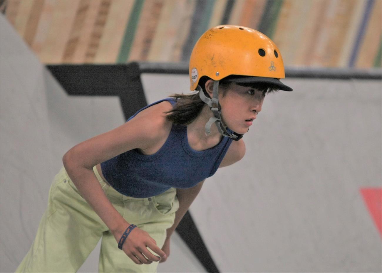 スケートボード・ストリートの新設大会「UPRISING TOKYO」女子決勝で3位となった大西（撮影・藤塚大輔）