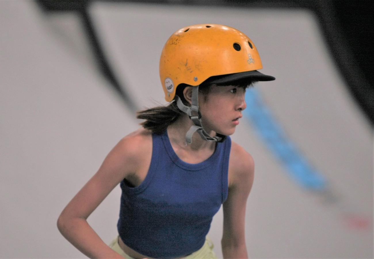 スケートボード・ストリートの新設大会「UPRISING TOKYO」女子決勝で3位となった大西（撮影・藤塚大輔）
