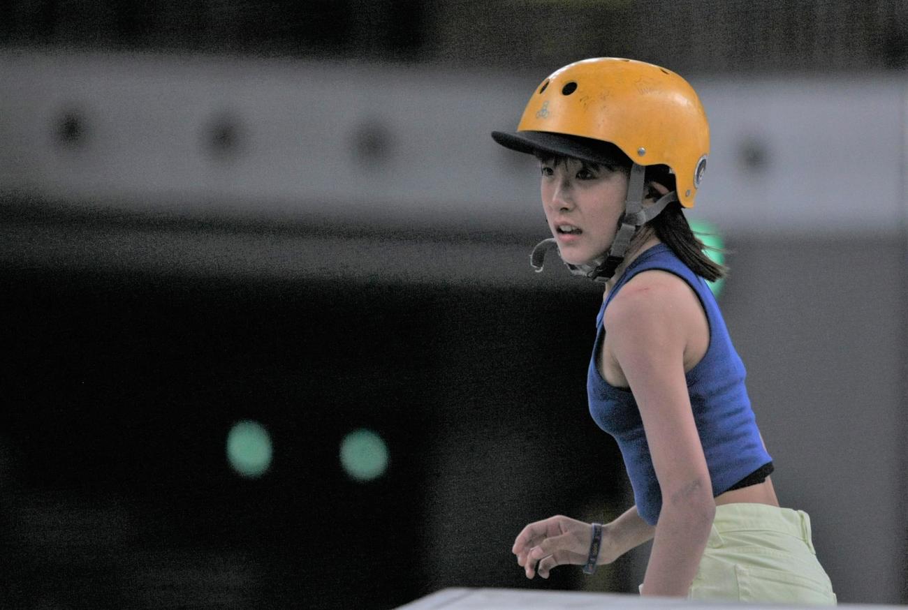 スケートボード・ストリートの新設大会「UPRISING TOKYO」女子決勝で3位となった大西（撮影・藤塚大輔）