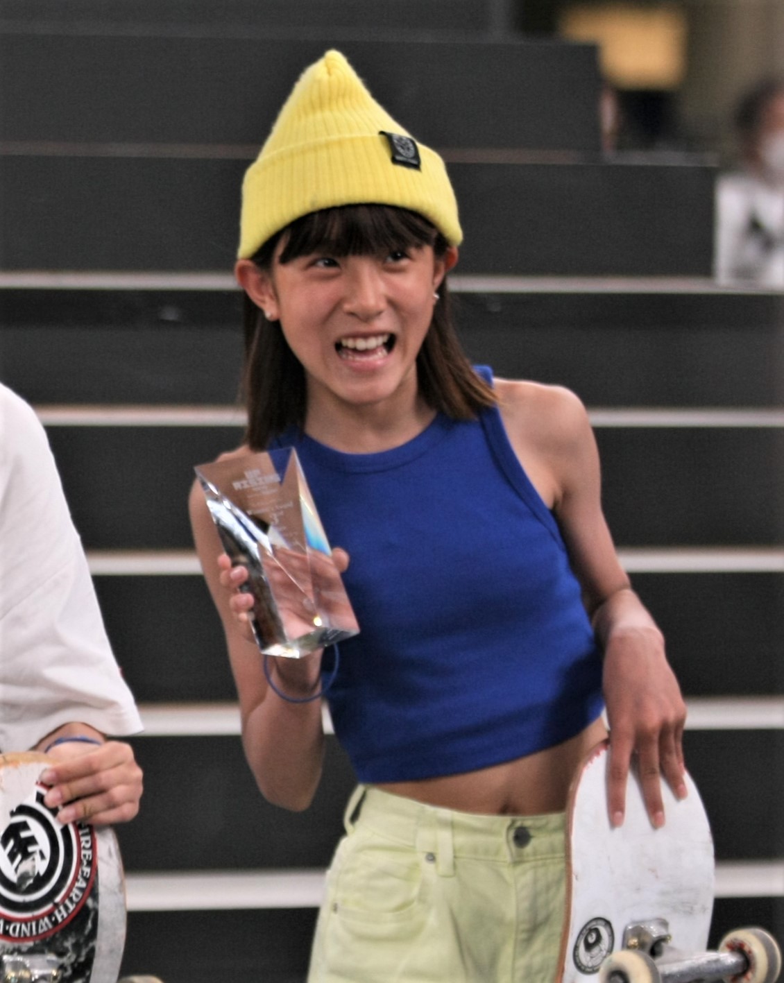 スケートボード・ストリートの新設大会「UPRISING TOKYO」女子決勝で3位となった大西（撮影・藤塚大輔）