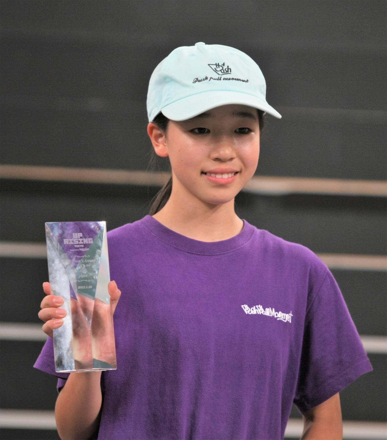 スケートボード・ストリートの新設大会「UPRISING TOKYO」女子決勝で2位となった吉沢（撮影・藤塚大輔）