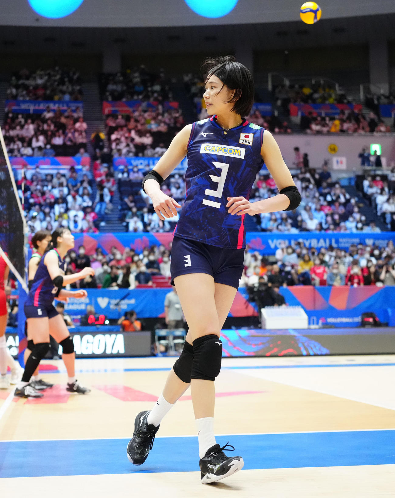 日本対ブルガリア　試合前練習に臨む古賀（撮影・江口和貴）