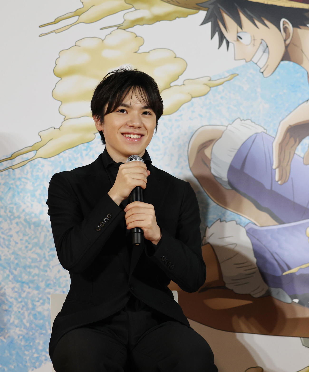 ワンピース・オン・アイスの記者発表を行った宇野昌磨（撮影・野上伸悟）