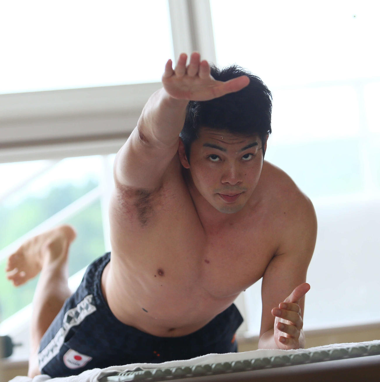 陸上トレーニングに励む水沼