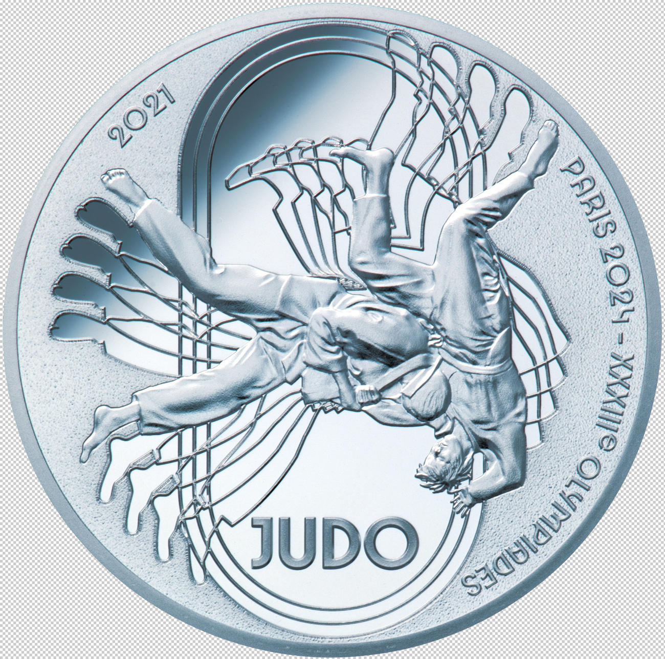 24年パリ五輪・パラリンピックの公式記念コイン10ユーロ銀貨（柔道）