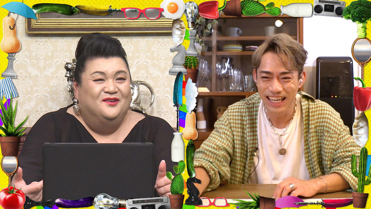 日テレ「マツコ会議」で笑顔を見せるマツコ・デラックス（左）と高橋大輔さん（日テレ提供）