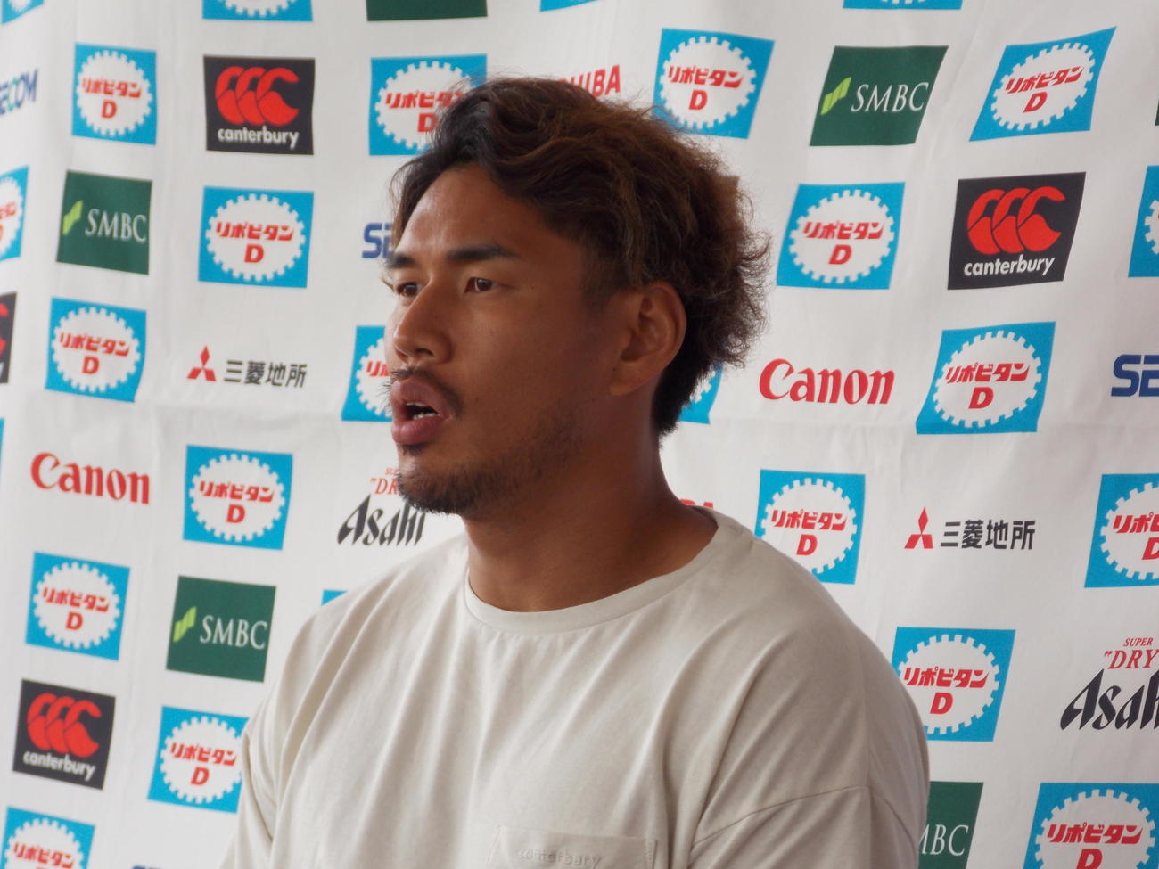 日本代表浦安合宿第2クール2日目、午前練習を終えて思いを語る山中亮平（撮影・松本航）
