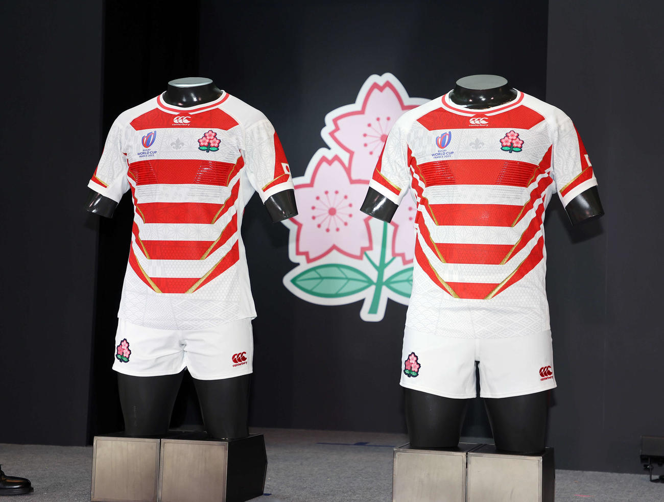 発表されたラグビー日本代表2023新ジャージー（撮影・鈴木正人）
