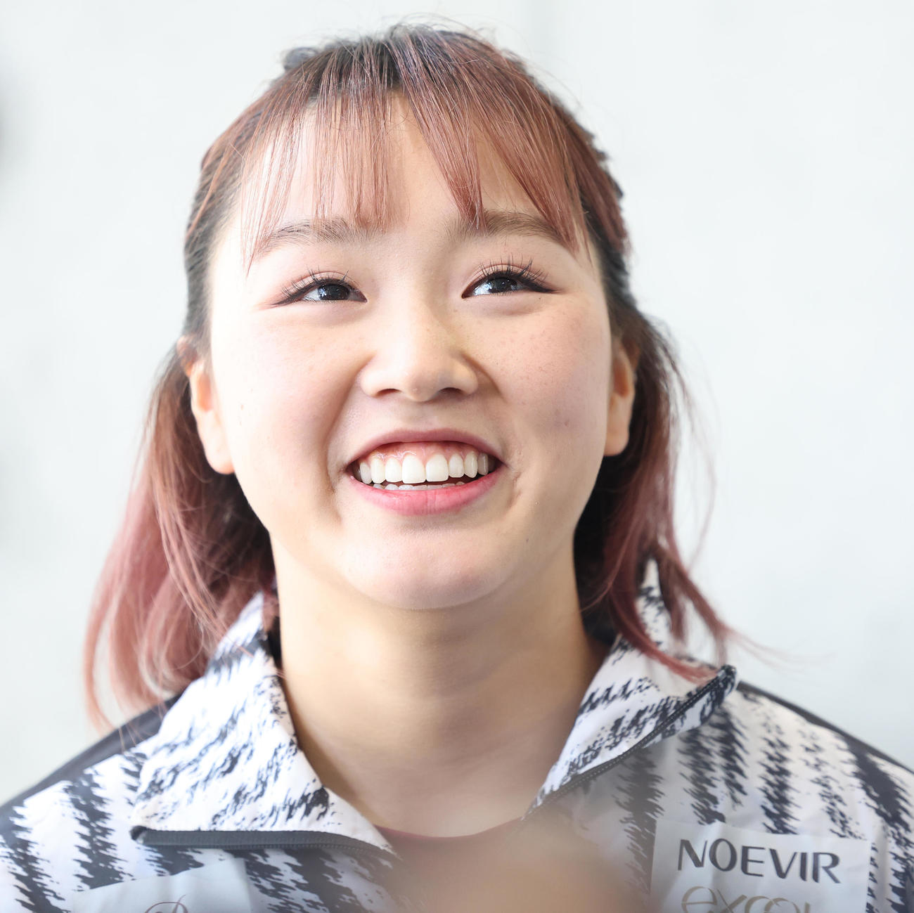 女子フリーの演技を終え会見する樋口新葉（撮影・野上伸悟）