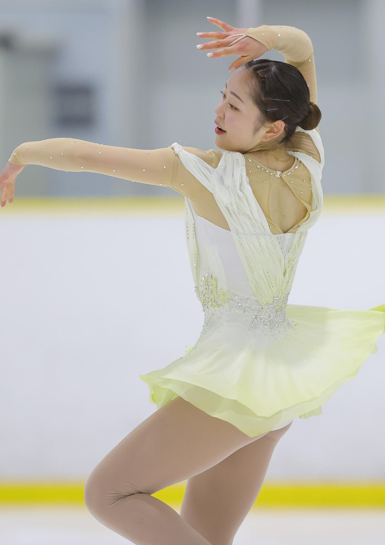 シニア女子フリーの演技を行う江川マリア（撮影・野上伸悟）