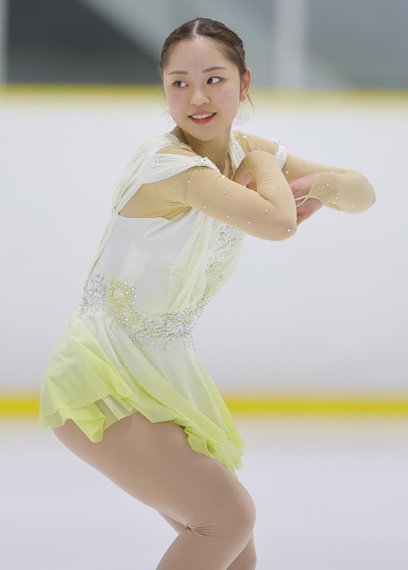 シニア女子フリーの演技を行う江川マリア（撮影・野上伸悟）