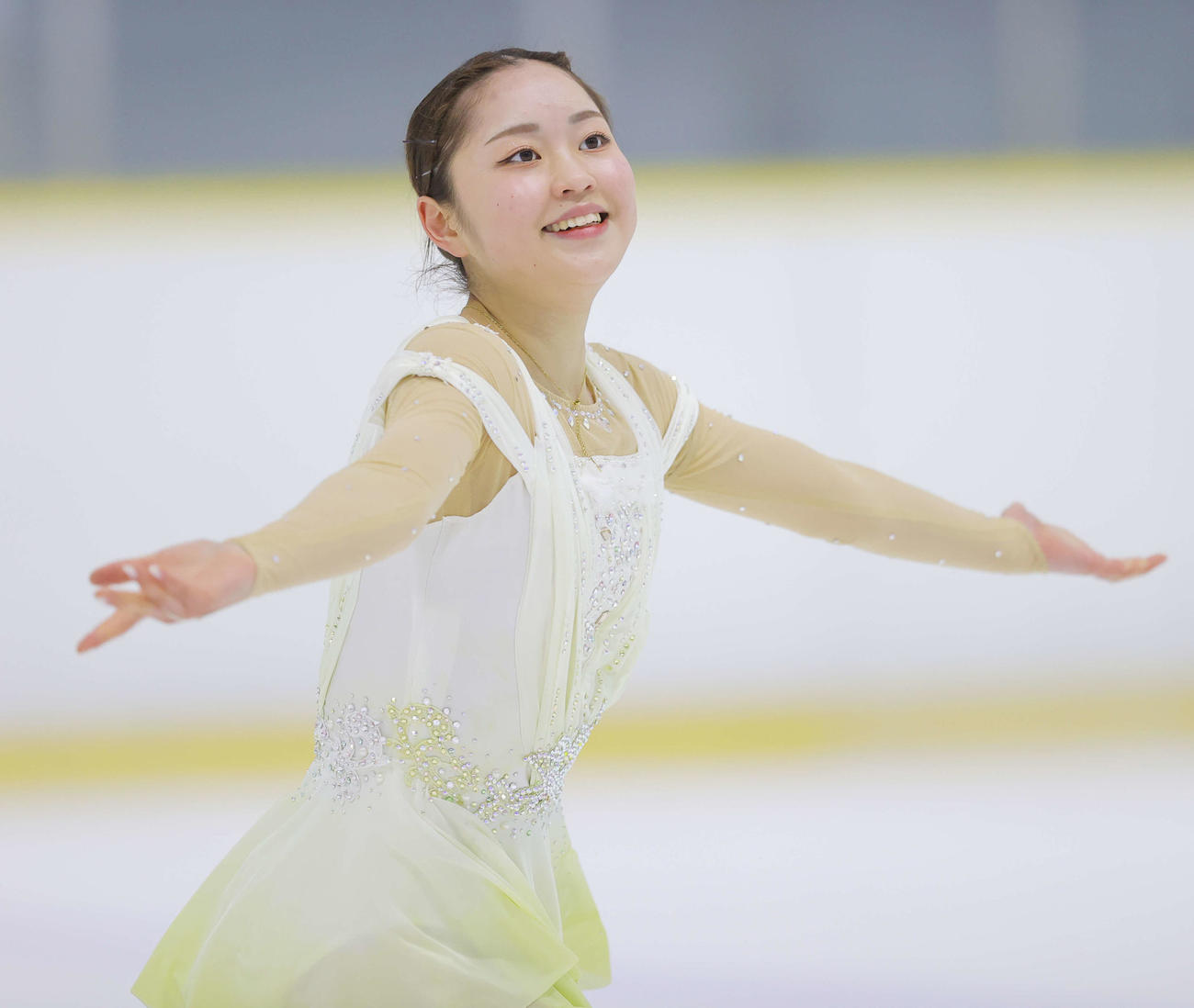シニア女子フリーの演技を行う江川マリア（撮影・野上伸悟）