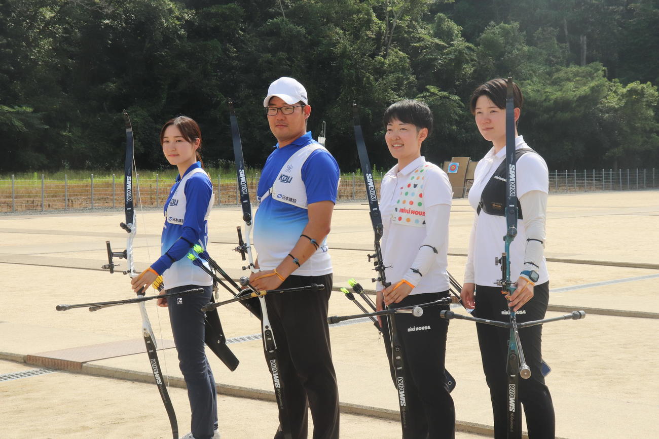公開練習に参加した4人。左から山内梓、古川高晴、杉本智美、野田紗月（撮影・竹本穂乃加）