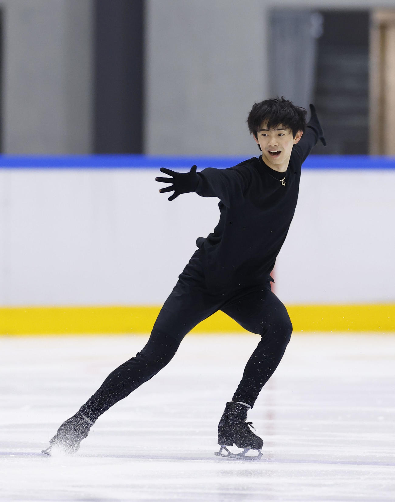 全日本フィギュア合宿に参加し、演技する島田高志郎（撮影・藤尾明華）