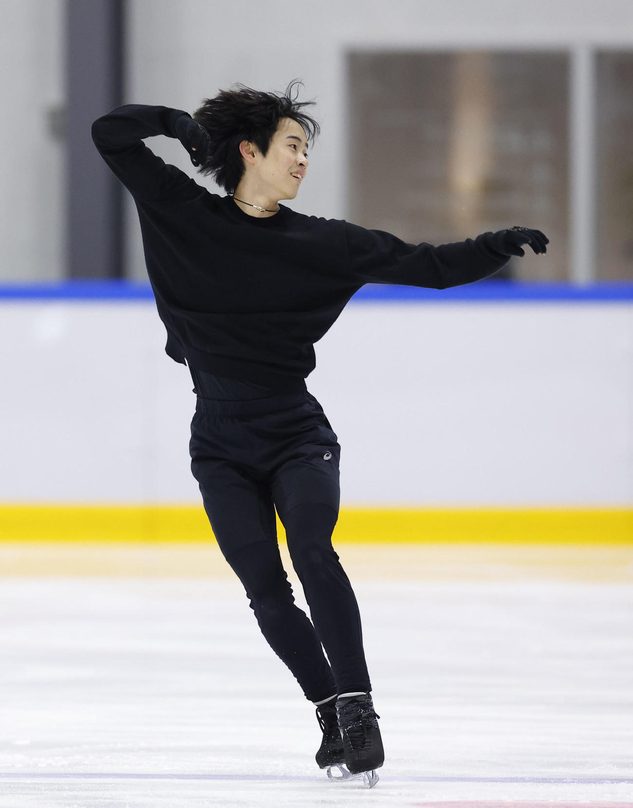 全日本フィギュア合宿に参加し、演技する島田高志郎（撮影・藤尾明華）