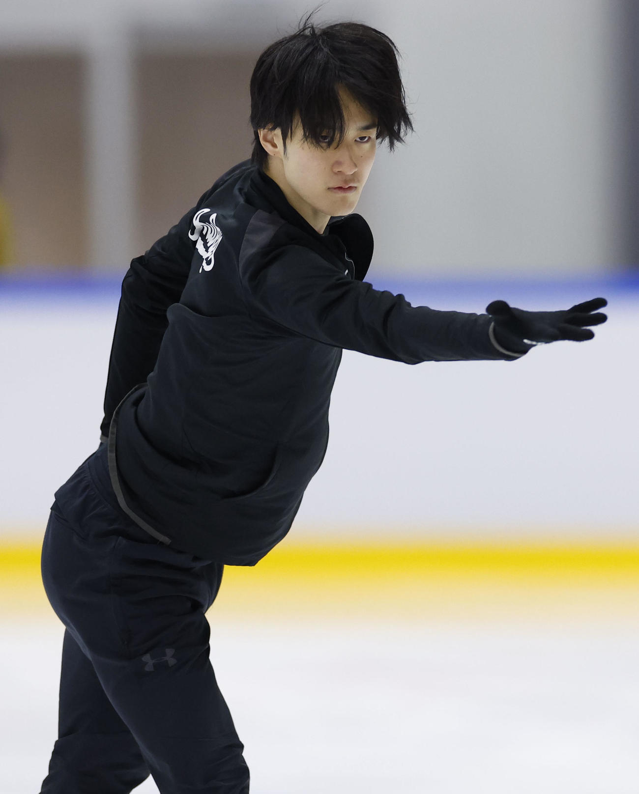 全日本フィギュア合宿に参加し、演技する山本草太（撮影・藤尾明華）