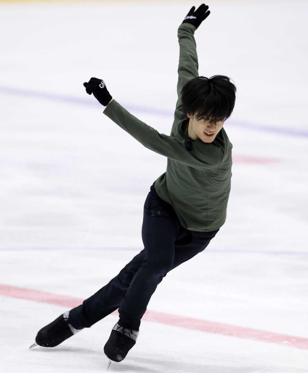 全日本フィギュア合宿に参加し、演技する山本草太（撮影・藤尾明華）
