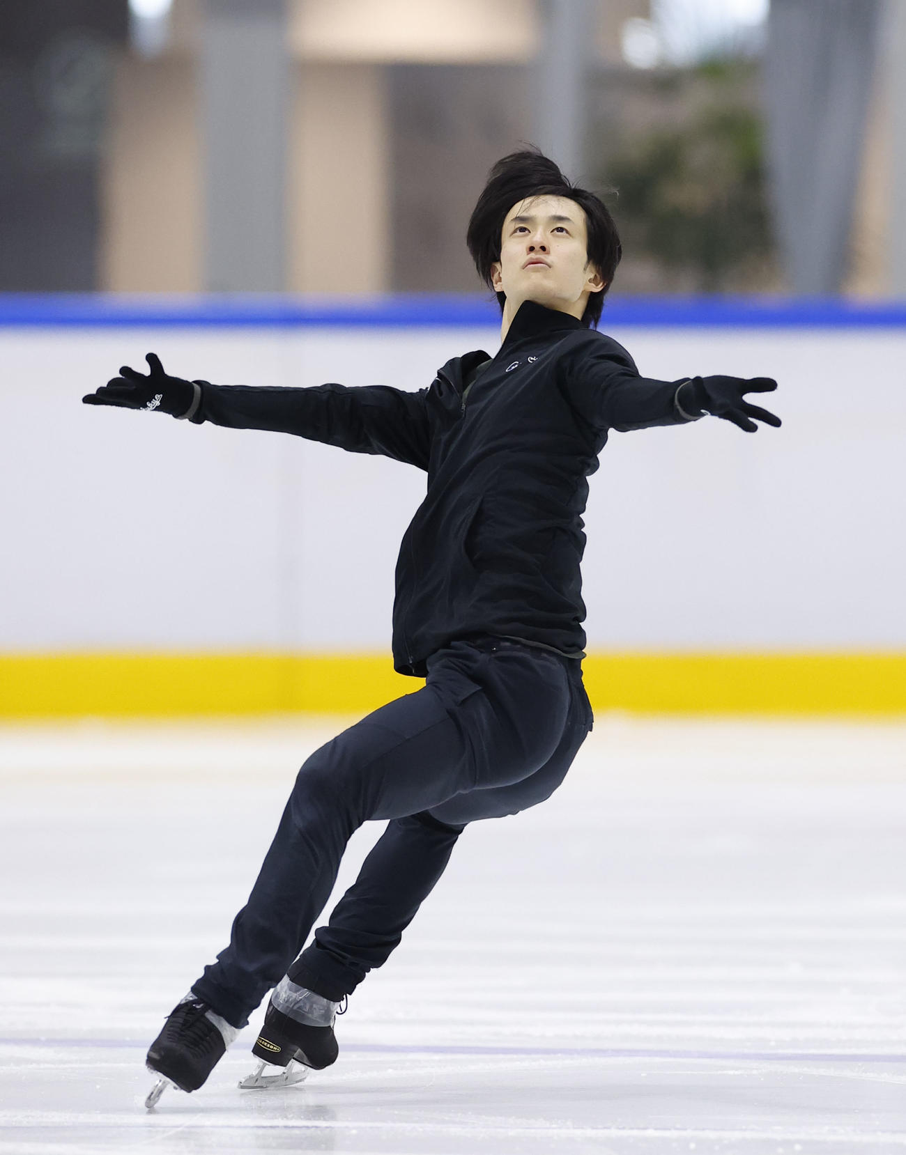 全日本フィギュア合宿に参加し、演技する山本草太（撮影・藤尾明華）