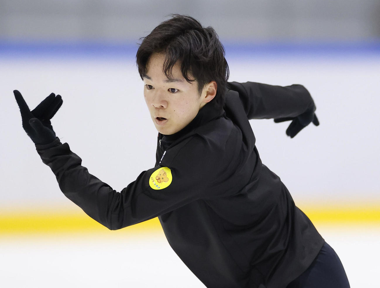 全日本フィギュア合宿に参加し、演技する鍵山優真（撮影・藤尾明華）