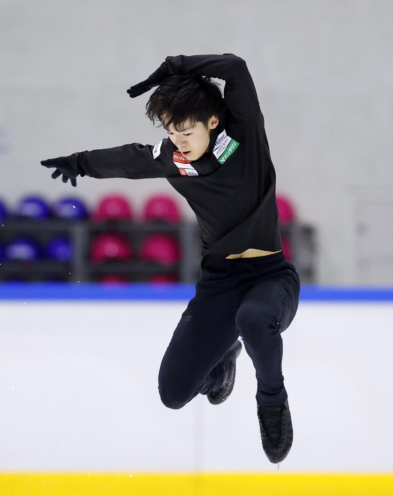 全日本フィギュア合宿に参加し、演技する鍵山優真（撮影・藤尾明華）