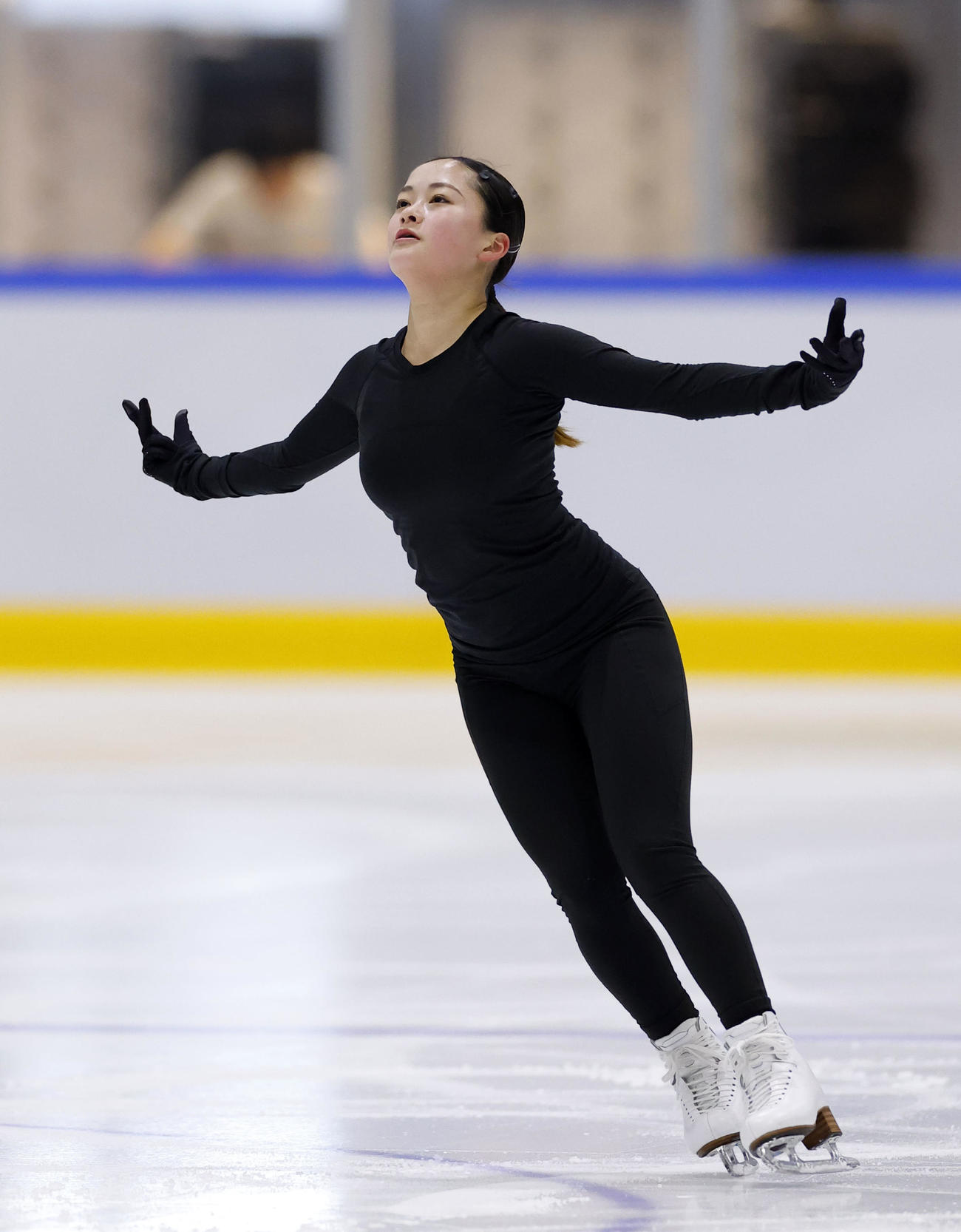 全日本フィギュア合宿に参加し、演技する渡辺倫果（撮影・藤尾明華）