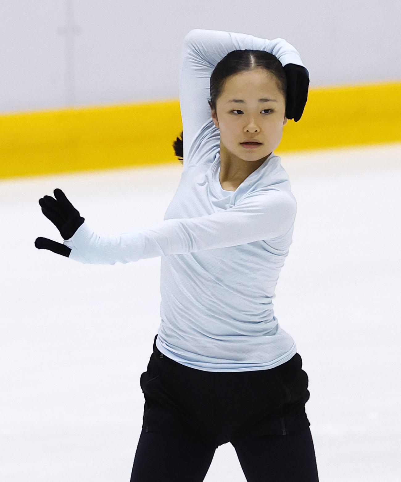 全日本フィギュア合宿に参加し、演技する島田麻央（撮影・藤尾明華）