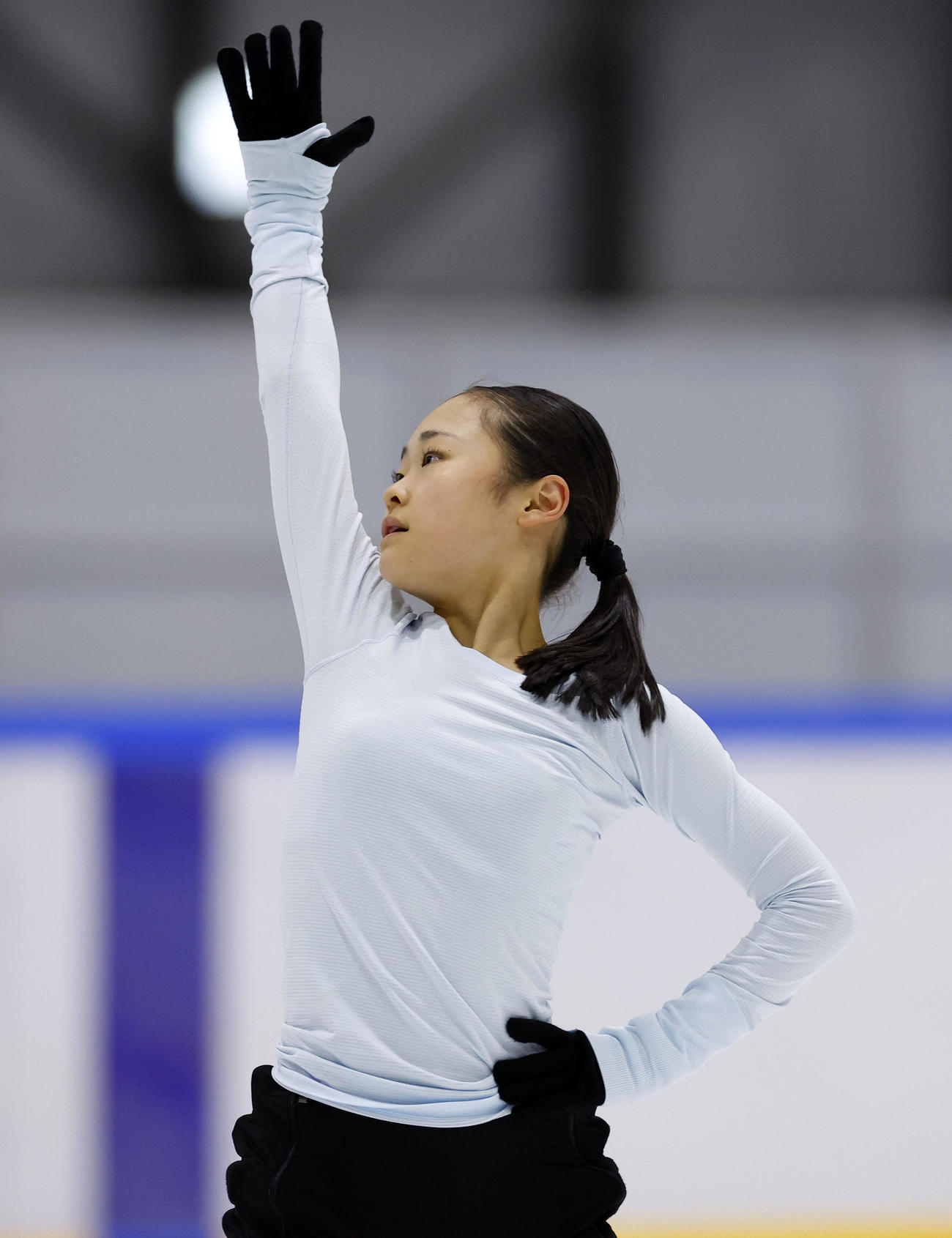 全日本フィギュア合宿に参加し、演技する島田麻央（撮影・藤尾明華）
