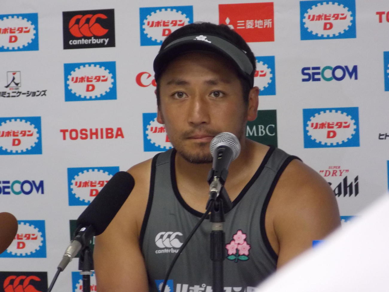 15日オールブラックスXV戦への前日調整後、思いを語る日本代表SH流大（撮影・松本航）