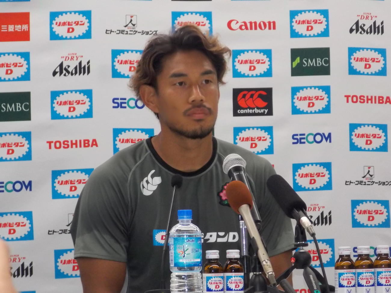 サモア戦の前日練習を終え、思いを語る日本代表FB山中亮平（撮影・松本航）
