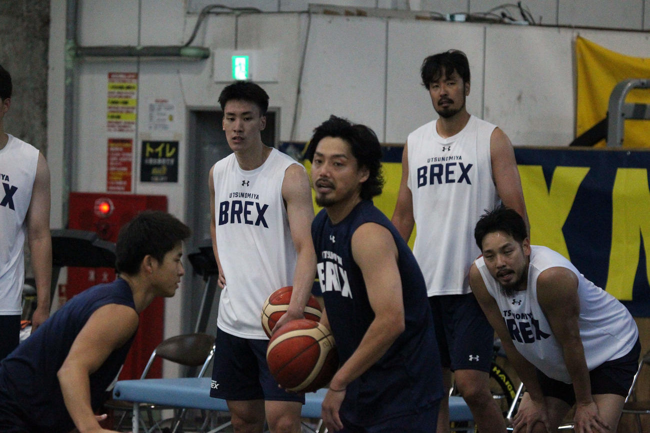 公開ワークアウトで汗を流す宇都宮ブレックスの選手たち（撮影・沢田啓太郎）
