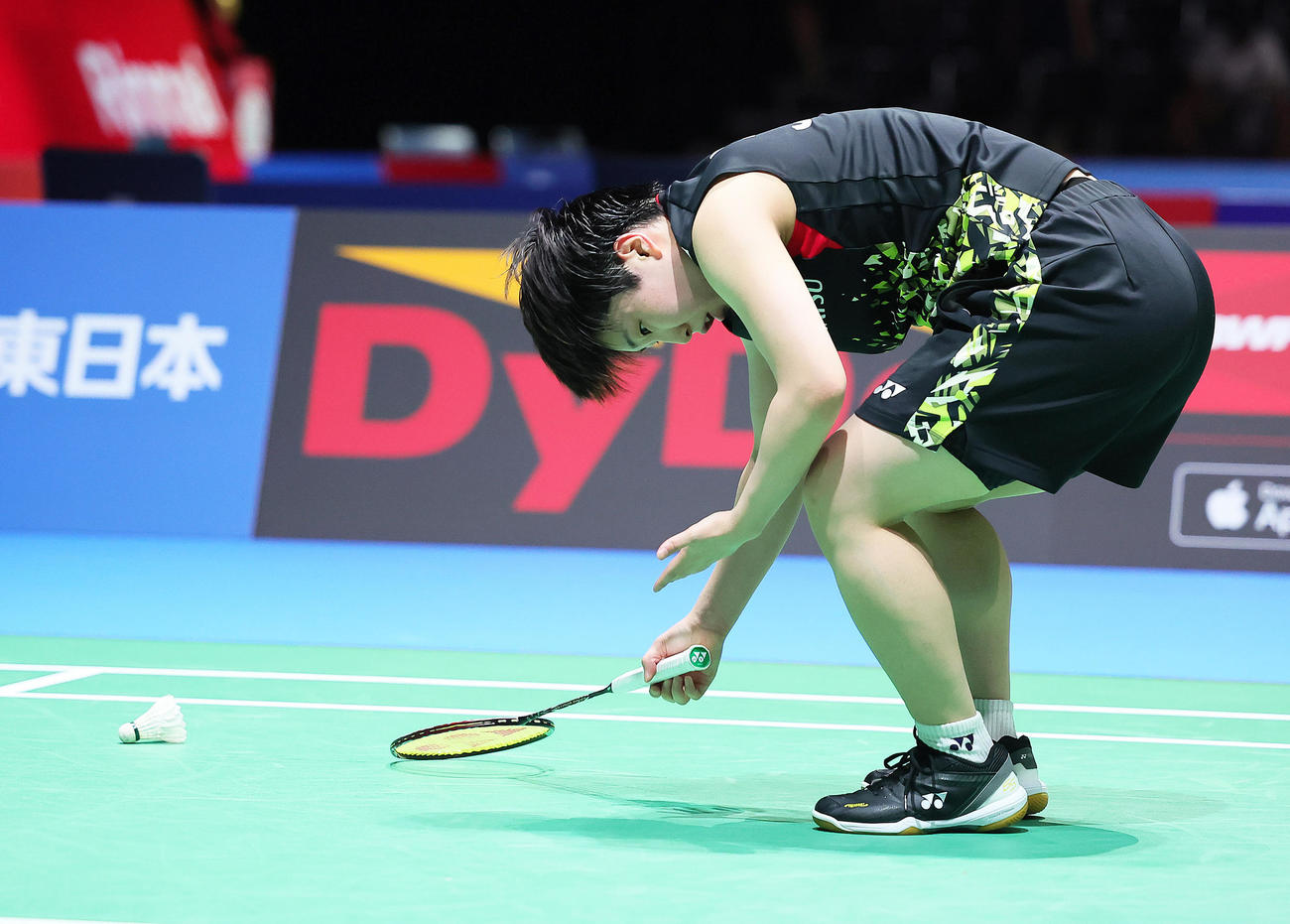 女子シングルス準々決勝　第3G、山口はグレゴリア・マリスカ・トゥンジュにポイントを奪われる（撮影・足立雅史）