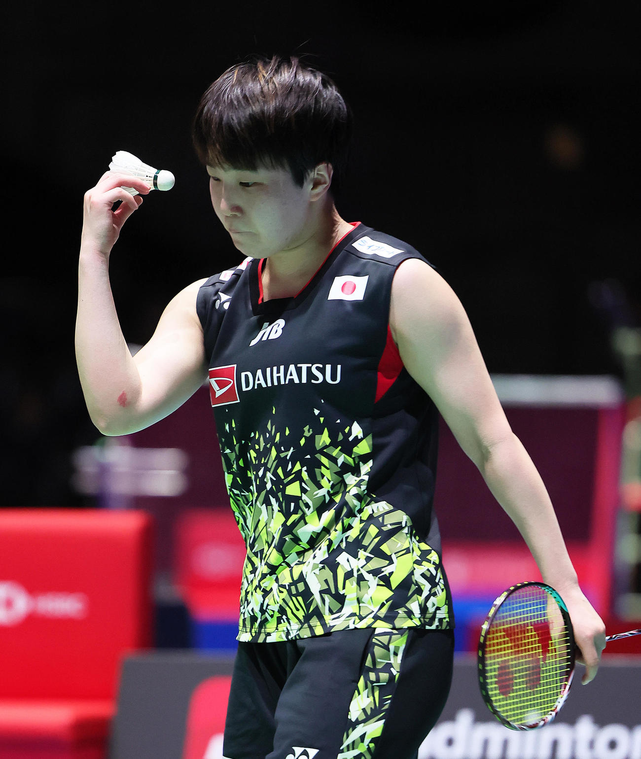 女子シングルス準々決勝で敗れた山口（撮影・足立雅史）