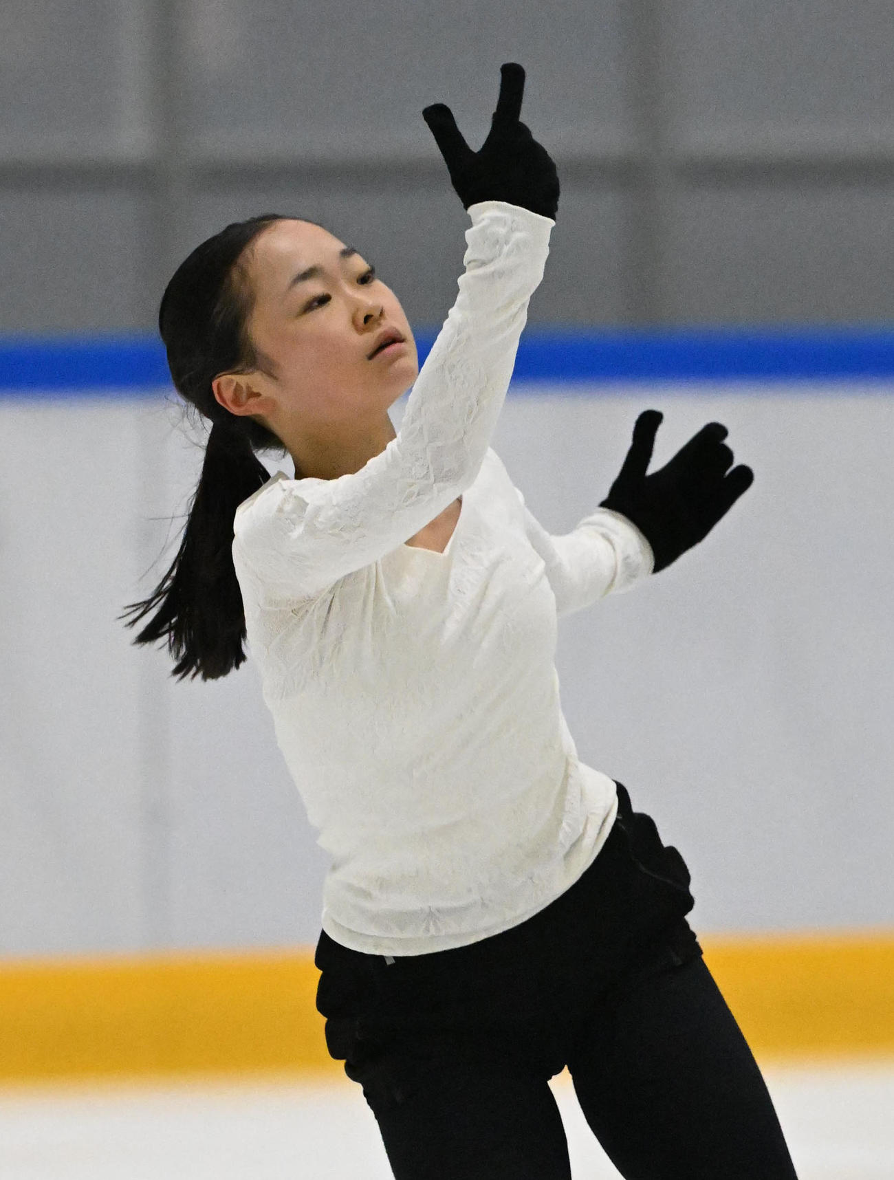 全日本ジュジア合宿で演技を披露する島田麻央（撮影・和賀正仁）