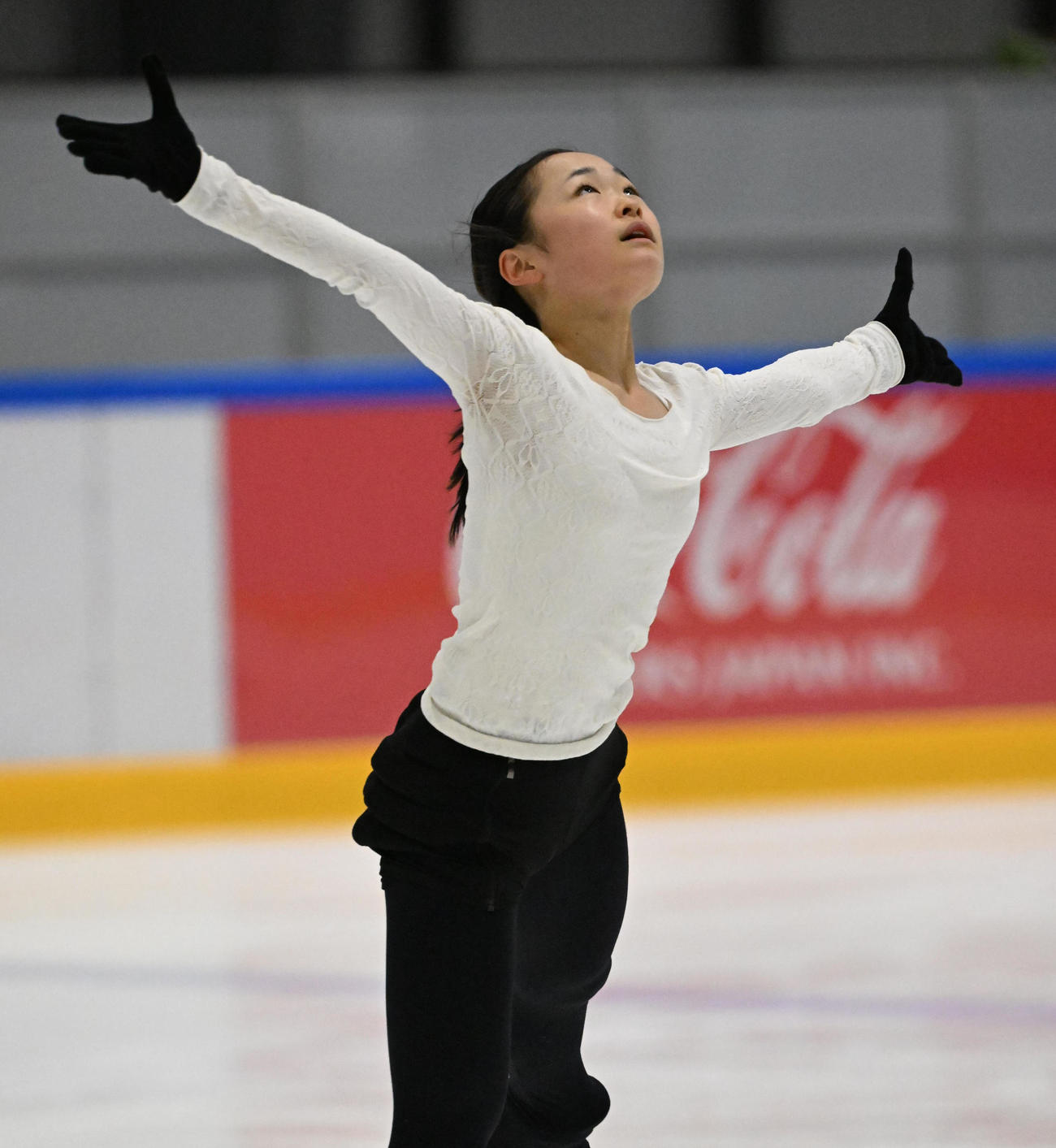 全日本ジュジア合宿で演技を披露する島田麻央（撮影・和賀正仁）