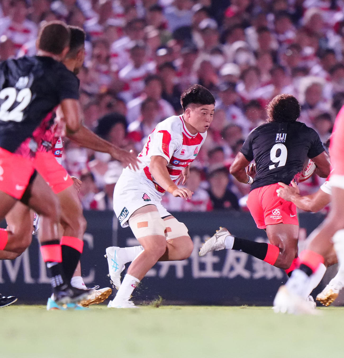 日本対フィジー　前半、途中出場する下川（撮影・江口和貴）