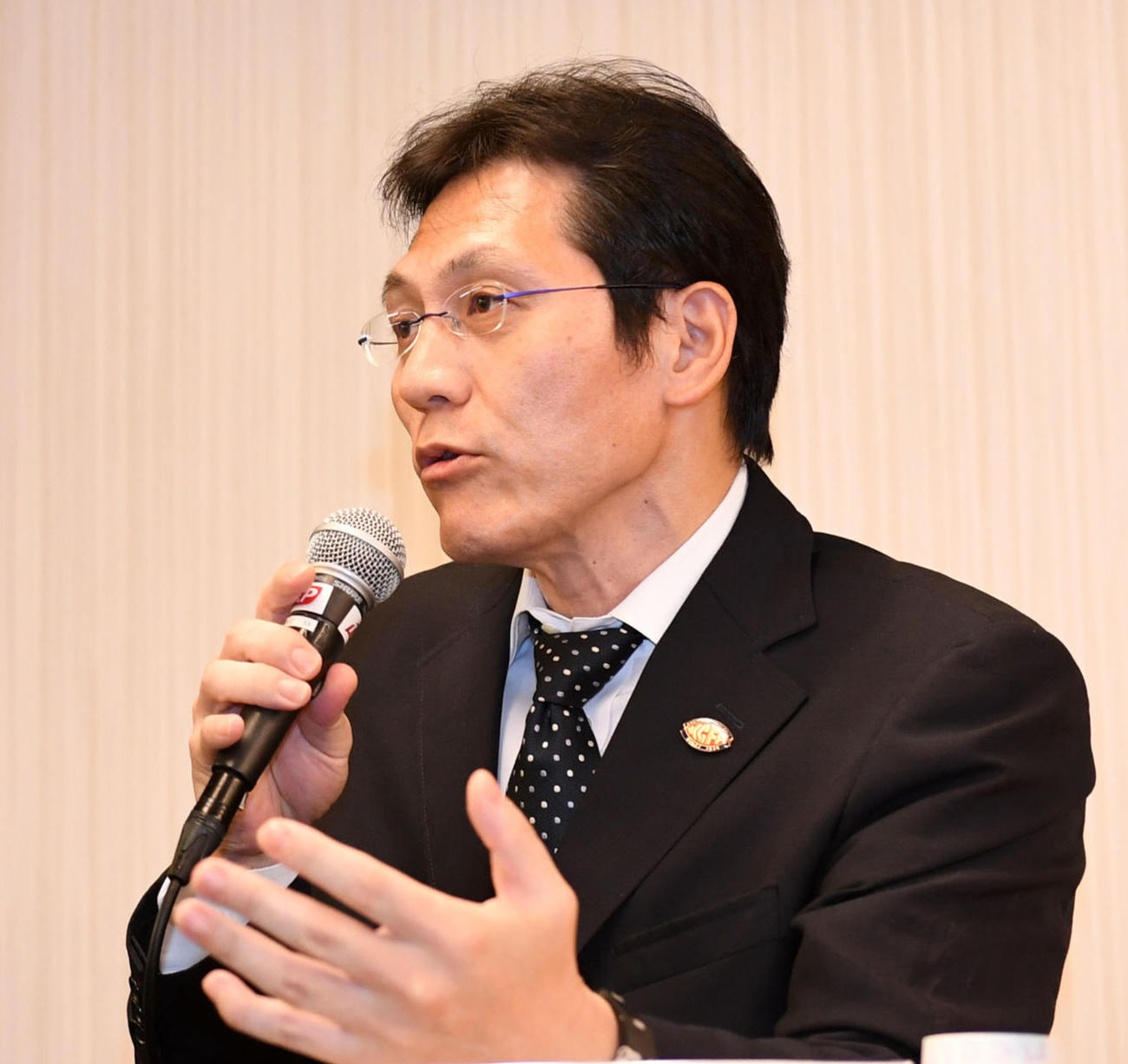 日本アメフト協会の寺田昌弘会長（2018年撮影）