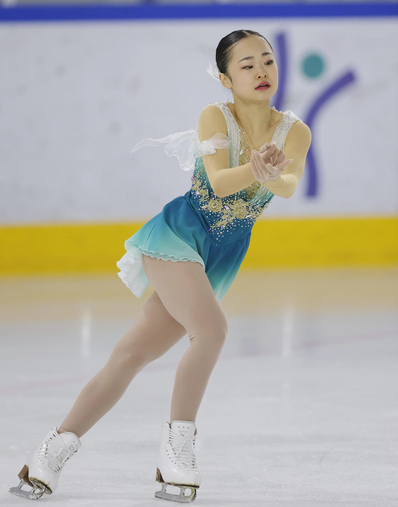 ジュニア選手権女子フリー　ジュニア女子フリーで演技する島田（撮影・前田充）