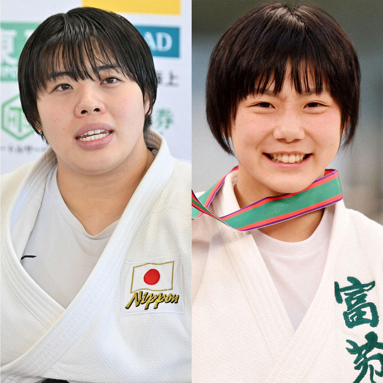 素根輝（左）と舟久保遥香