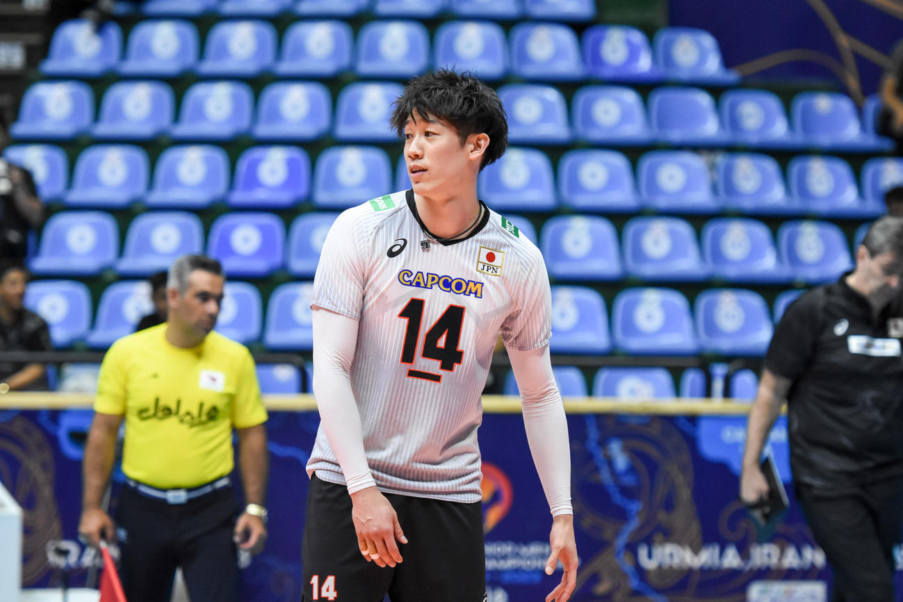 バーレーン戦に臨む石川祐希（C）AVC