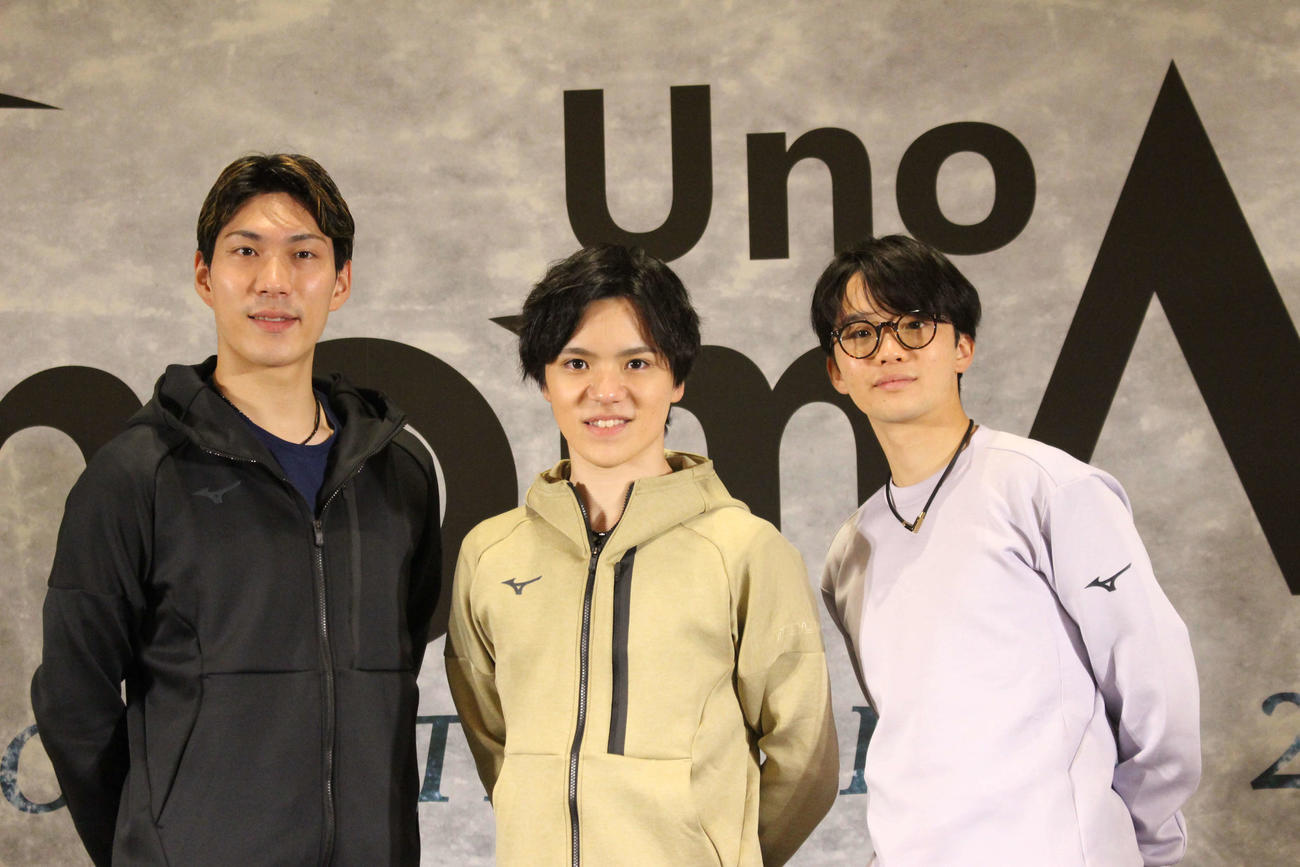トークイベントに出席した（左から）田中刑事、宇野昌磨、友野一希（撮影・勝部晃多）