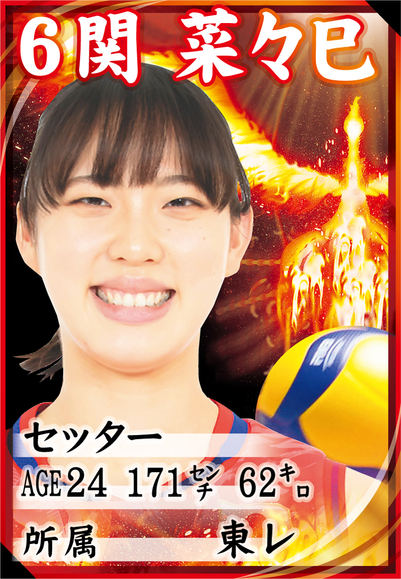 関菜々巳の選手カード（写真は（C）JVA）