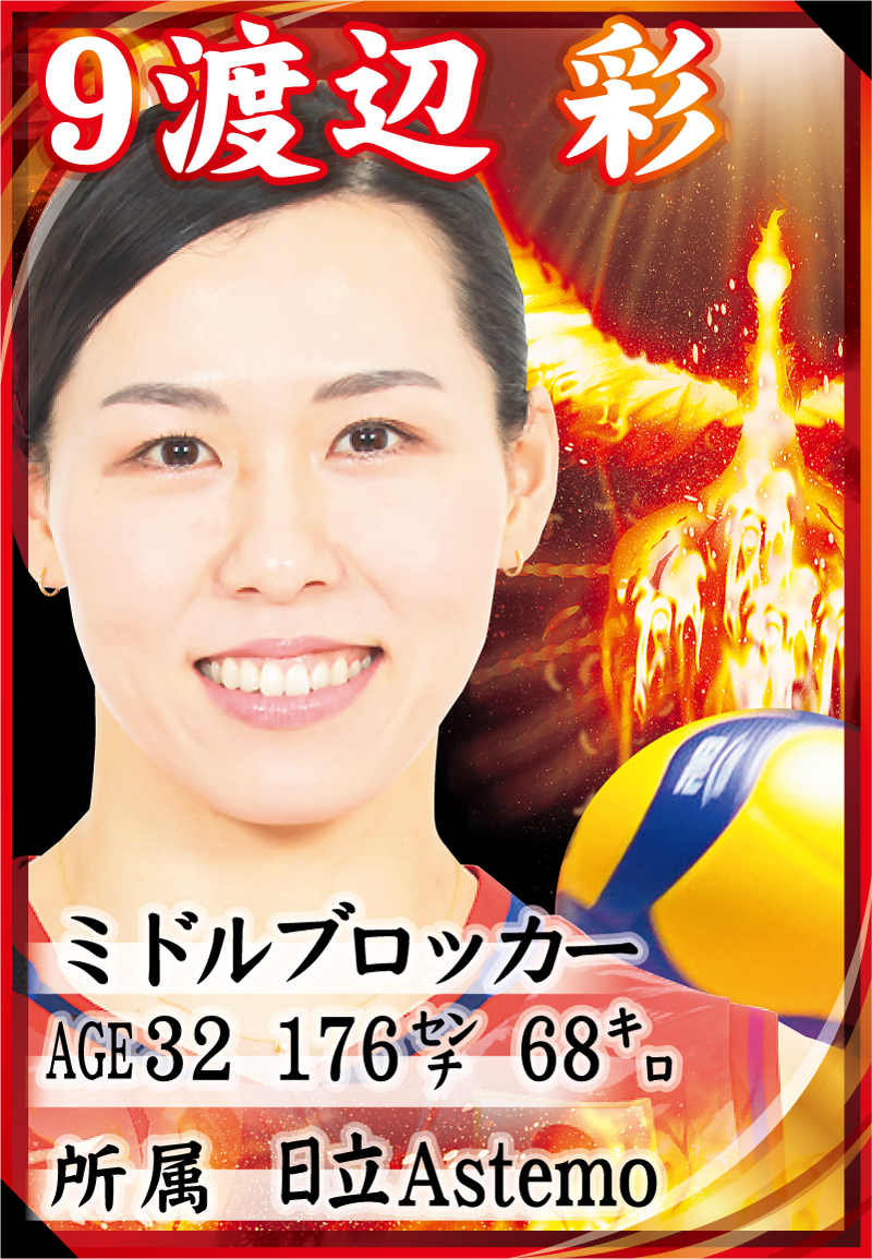 渡辺彩の選手カード（写真は（C）JVA）